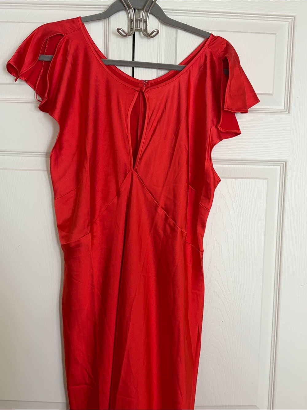 Old Navy Red Maxi Dress with Flutter Sleeves